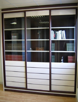 Bookcases with sliding doors Lamelles Fantaisie Duo clear glass
