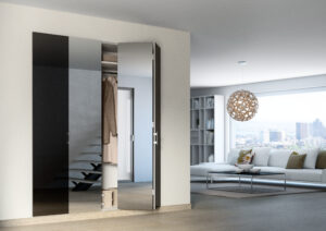 Portes pliantes miroir et verre laqué
