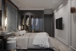 Dressing avce portes vitrées laquées