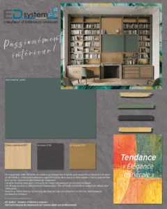 Vert minéral & Or brossé