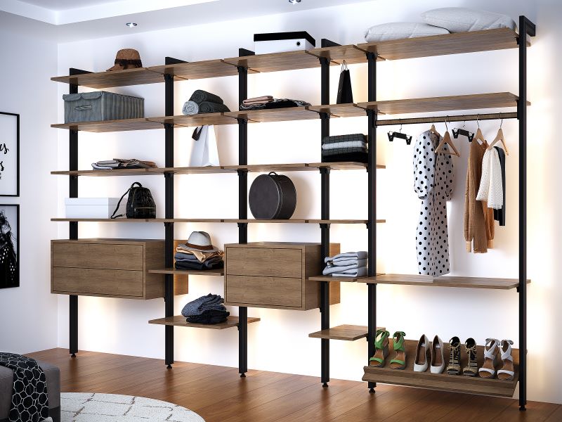 dressing ouvert avec profilés aluminium _ agencement modulable sur mesure