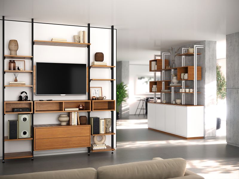 meuble tv _ salon _ profils alumunium _ amenagement modulable sur mesure